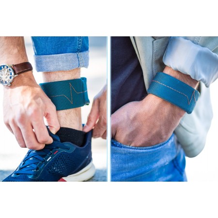 Bracelet lesté pour poignet et cheville en bleu, anti tremblements, renforcement musculaire, matériel musculation