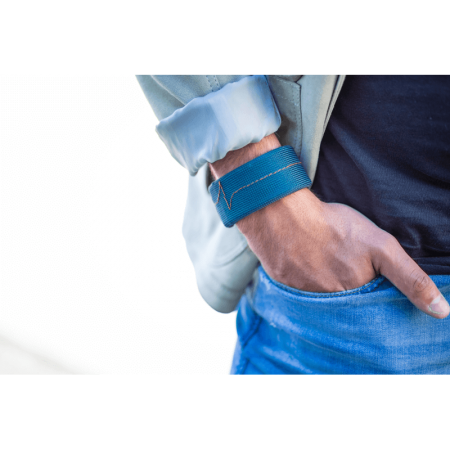 Bracelet lesté pour poignet bleu, anti tremblements, renforcement musculaire, accessoire musculation, matériel musculation