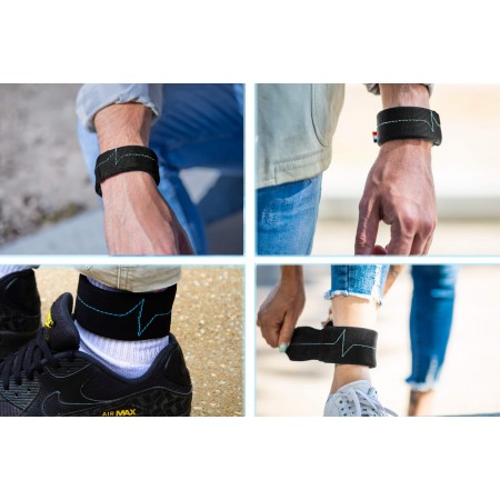 Bracelets de poids pour les poignets et chevilles en noir, tremblement essentiel, renforcement musculaire fonctionnel