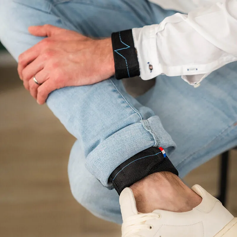 strengthening at the office while sitting of chair - discreet gym accessory for work - exercise with weighted bracelets