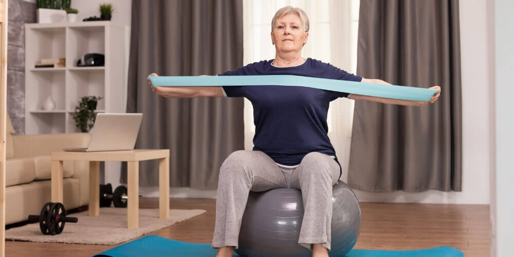 gentle gymnastics for seniors with adapted equipment